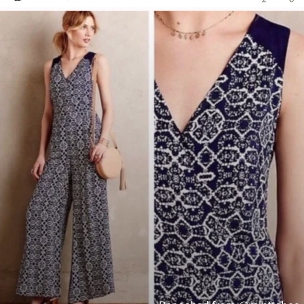 Anthropologie Elevenses jumpsuit Size US 2 blue